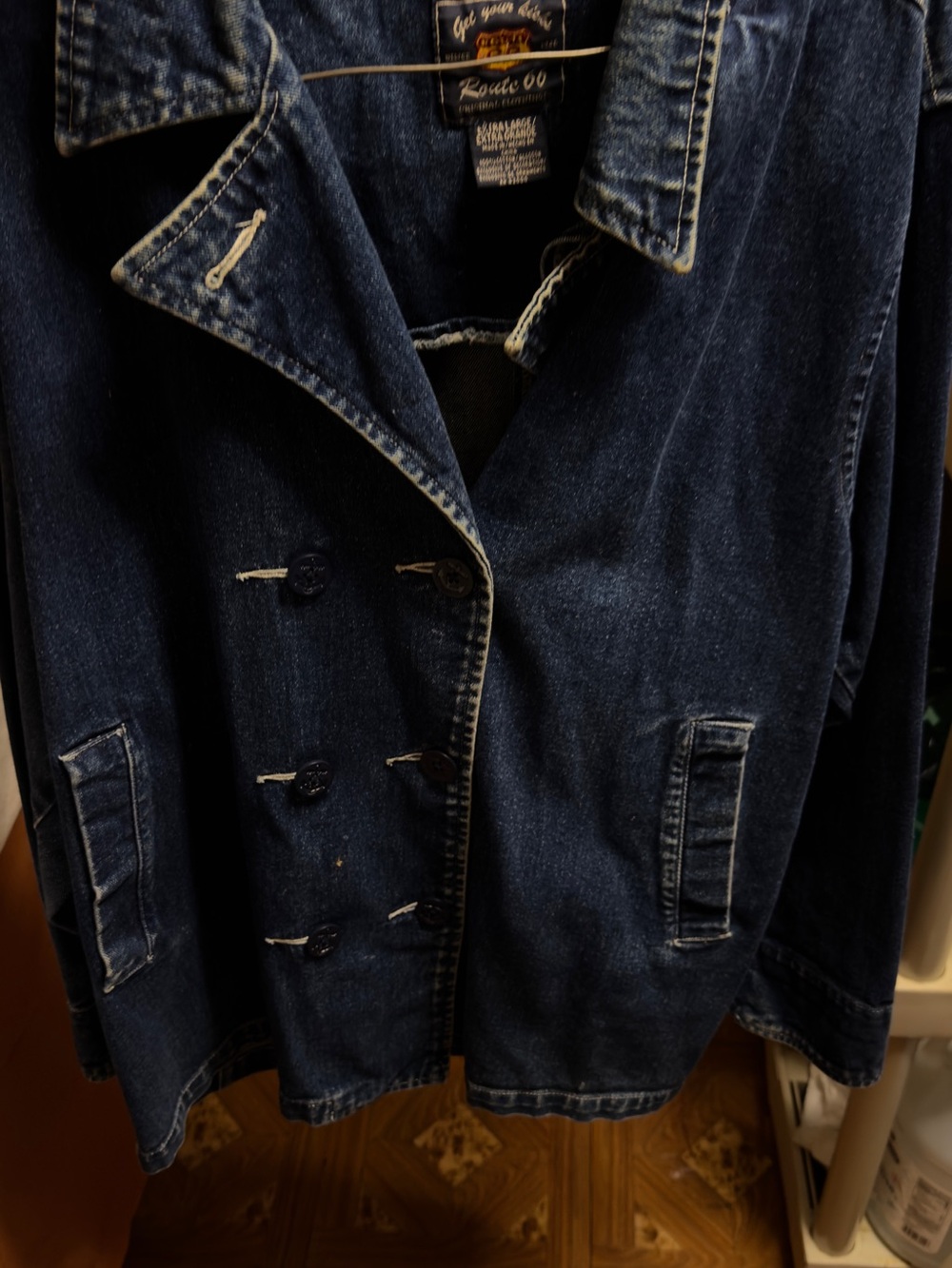 Route 66 Women's Dark Indigo Double-Breasted Denim Jacket